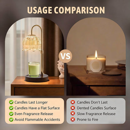 Walnut Candle Warmer Lamp with Timer & Dimmer
