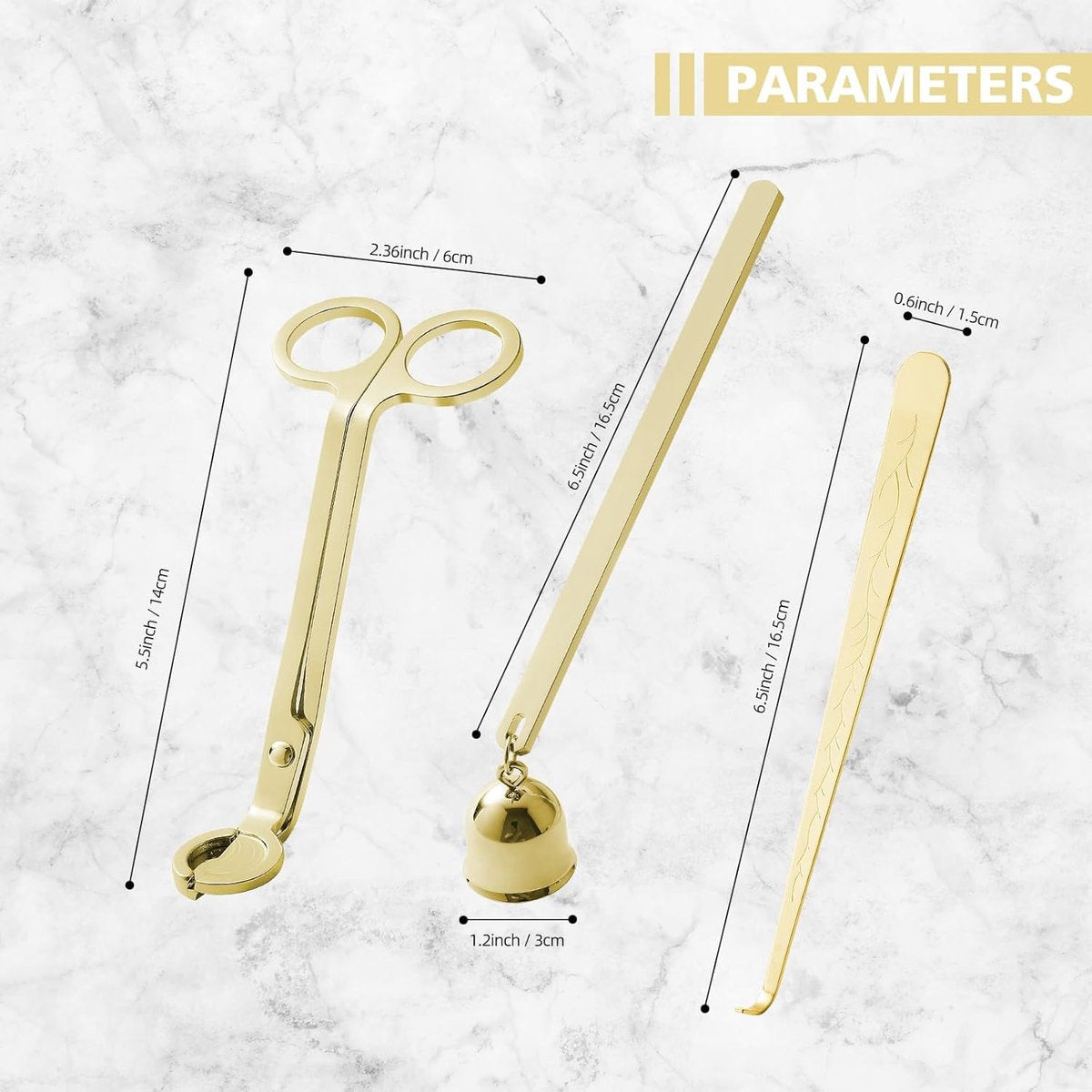 Gold Candle Care Gift Set – 3 Pieces