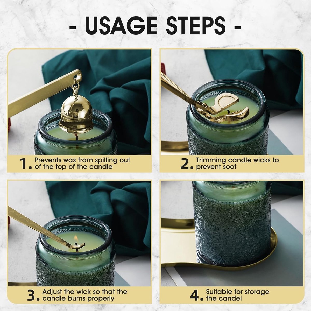 Gold Candle Care Gift Set – 3 Pieces