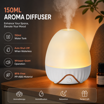 White Bud Ultrasonic Aroma Diffuser 150mL