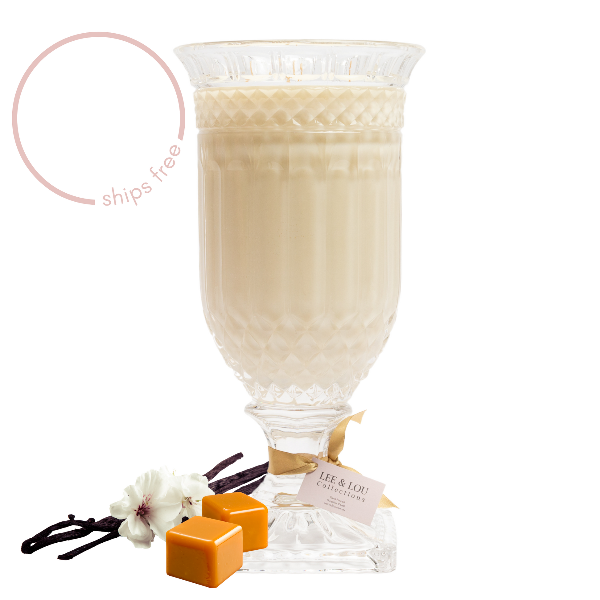 Lee & Lou Vanilla Caramel Crystal Vase Candle 1.5kg additional supplier image 9