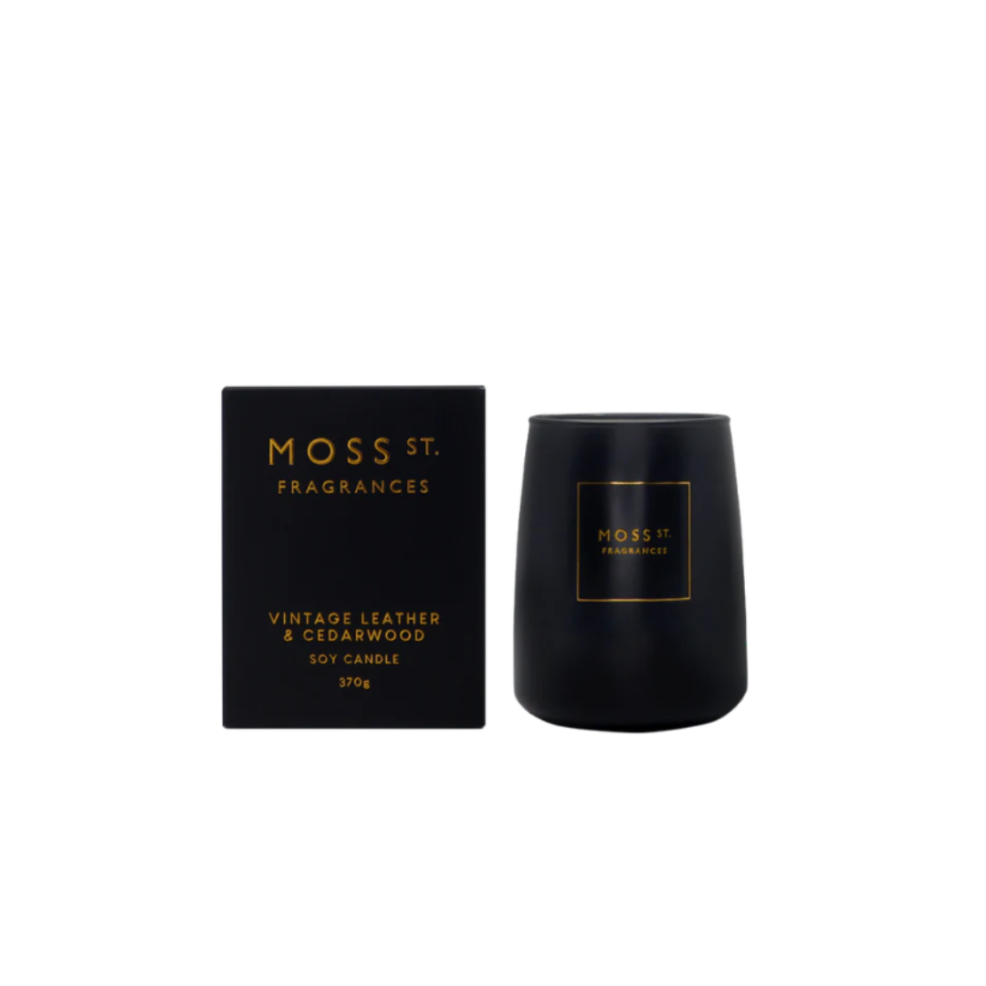 Moss St Vintage Leather & Cedarwood Soy Candle 370g