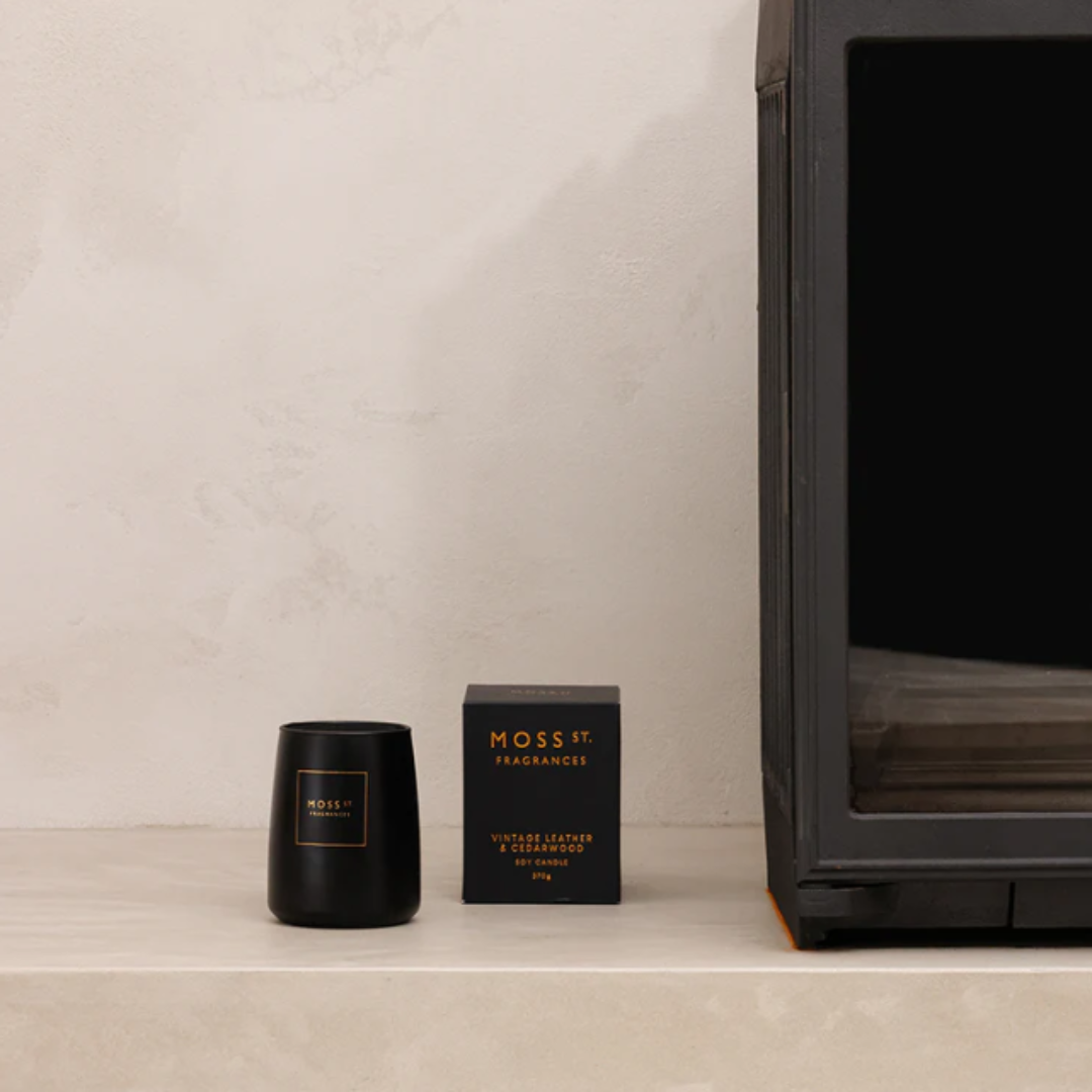 Moss St Vintage Leather & Cedarwood Soy Candle 370g