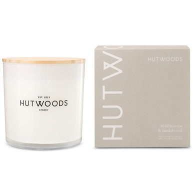 Hutwoods Wild Jasmine & Sandalwood Candle Extra Large 250+ Hours Burn Time