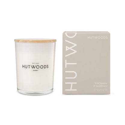 Hutwoods Wild Jasmine & Sandalwood Candle Large 100+ Hours Burn Time - The Gift Company