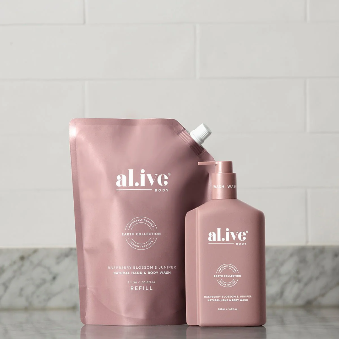 al.ive Hand & Body Wash Raspberry Blossom & Juniper Refill 1L