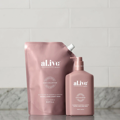 al.ive Hand & Body Wash Raspberry Blossom & Juniper Refill 1L