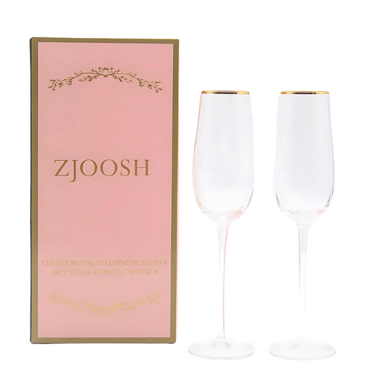 Zjoosh Soiree Crystal Champagne Flutes Clear (Set of 2)