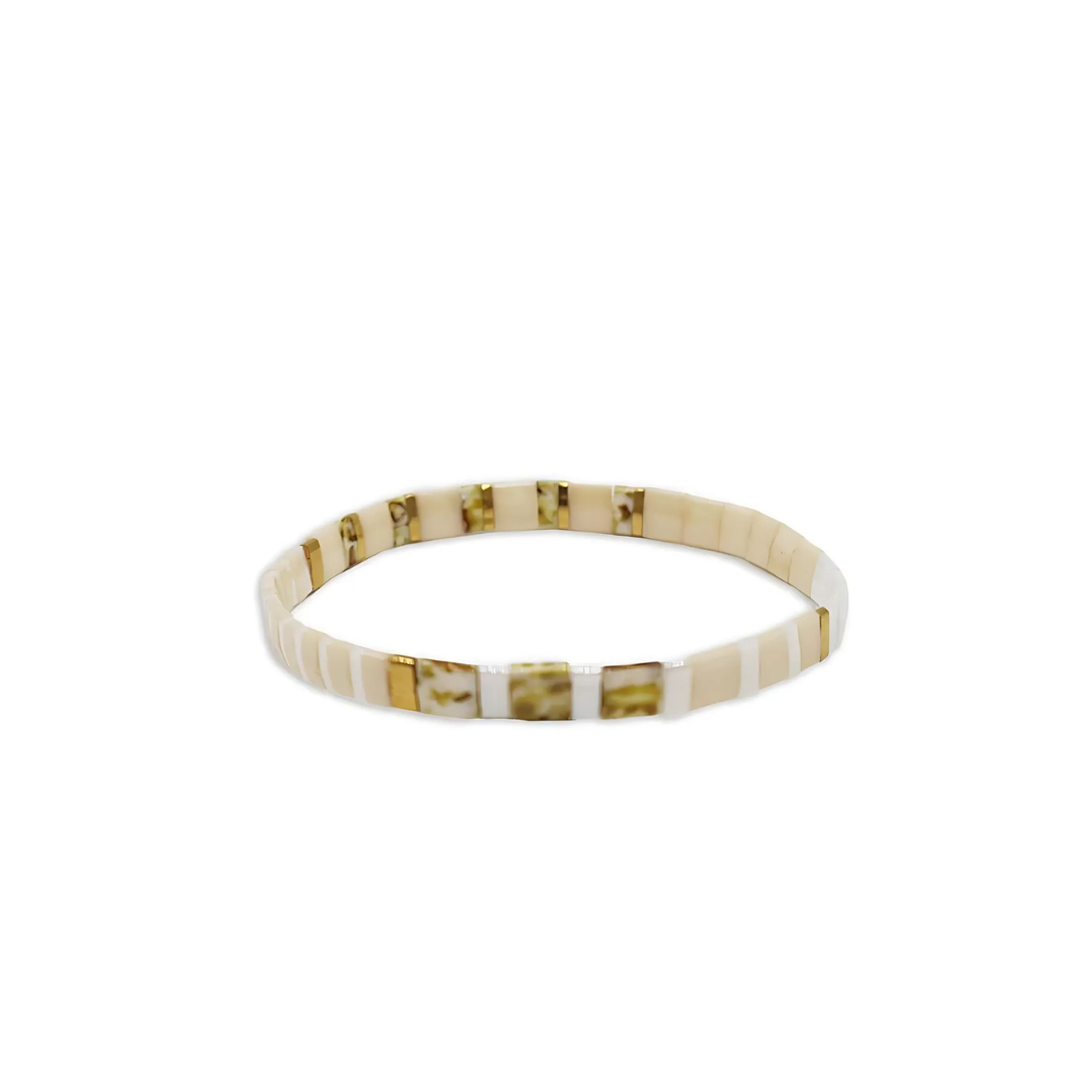 Zjoosh Tila Bracelet Beige and Gold