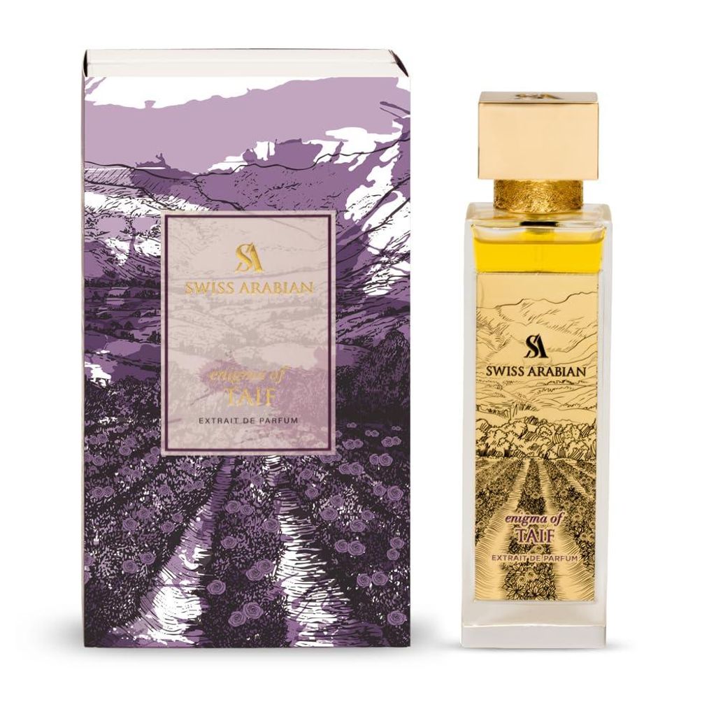 Swiss Arabian Enigma of Taif Extrait de Parfum 100mL bottle and box