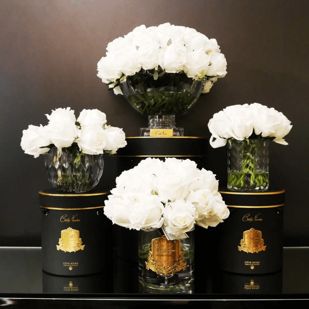 Air Freshener - Côte Noire - Côte Noire Luxury Round 13 Rose Bud Bouquet - White - The Gift Company