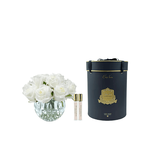 Air Freshener - Côte Noire - Côte Noire Luxury Round 13 Rose Bud Bouquet - White - The Gift Company