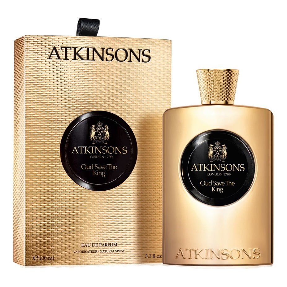 Atkinsons Oud Save The King Eau de Parfum 100mL bottle and box