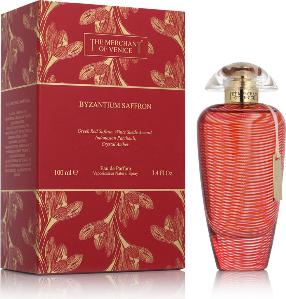 The Merchant of Venice Byzantium Saffron Eau de Parfum 100mL bottle and box