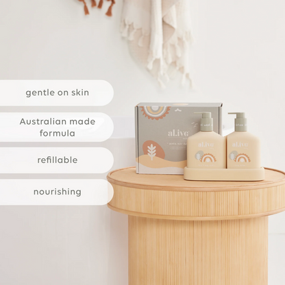 Baby Body & Hair Wash - Al.ive - al.ive body Baby Hair & Body Duo Gentle Pear 2 x 320mL - The Gift Company