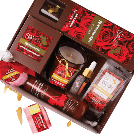 Bath & Body Set - Silk Oil of Morocco - Silk Oil of Morocco - Moroccan Rose Luxe Day Spa Hamper - The Gift Company