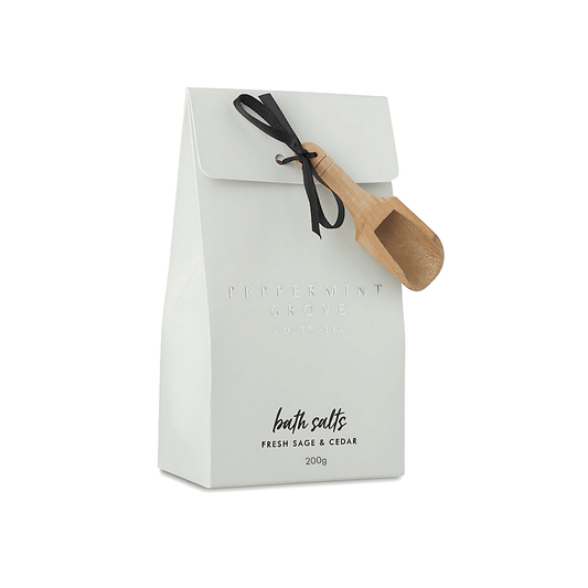 Bath Salts - Peppermint Grove - Peppermint Grove Bath Salts Fresh Sage & Cedar 200g - The Gift Company