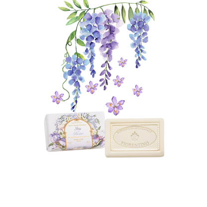 Bath Soap Bar - Saponificio Artigianale Fiorentino - Saponificio Artigianale Fiorentino Iris and Wisteria Bar Soap 6 x 250g - The Gift Company