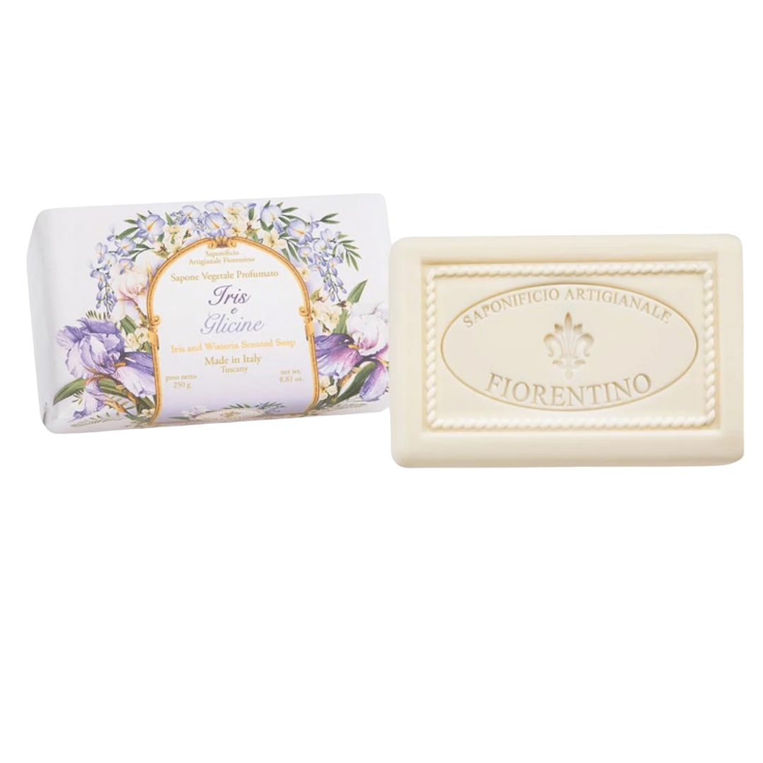 Bath Soap Bar - Saponificio Artigianale Fiorentino - Saponificio Artigianale Fiorentino Iris and Wisteria Bar Soap 6 x 250g - The Gift Company