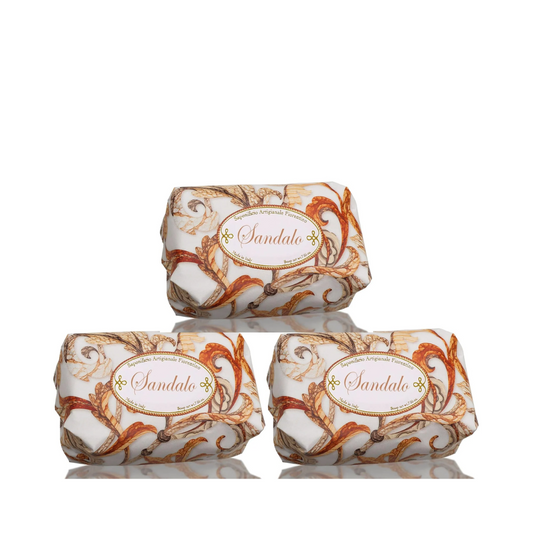 Bath Soap Bar - Saponificio Artigianale Fiorentino - Saponificio Artigianale Fiorentino Sandalwood Bar Soap Set of 3 x 200g - The Gift Company