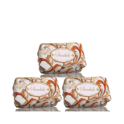 Bath Soap Bar - Saponificio Artigianale Fiorentino - Saponificio Artigianale Fiorentino Sandalwood Bar Soap Set of 3 x 200g - The Gift Company