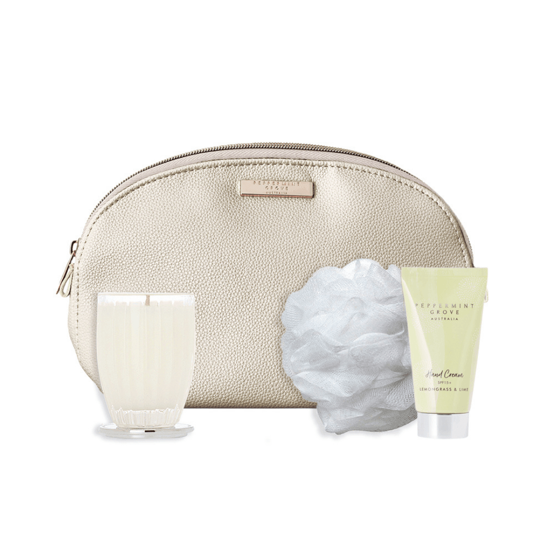 Beauty Bag - Peppermint Grove - Peppermint Grove Lemongrass & Lime Beauty Bag Gift Set - The Gift Company