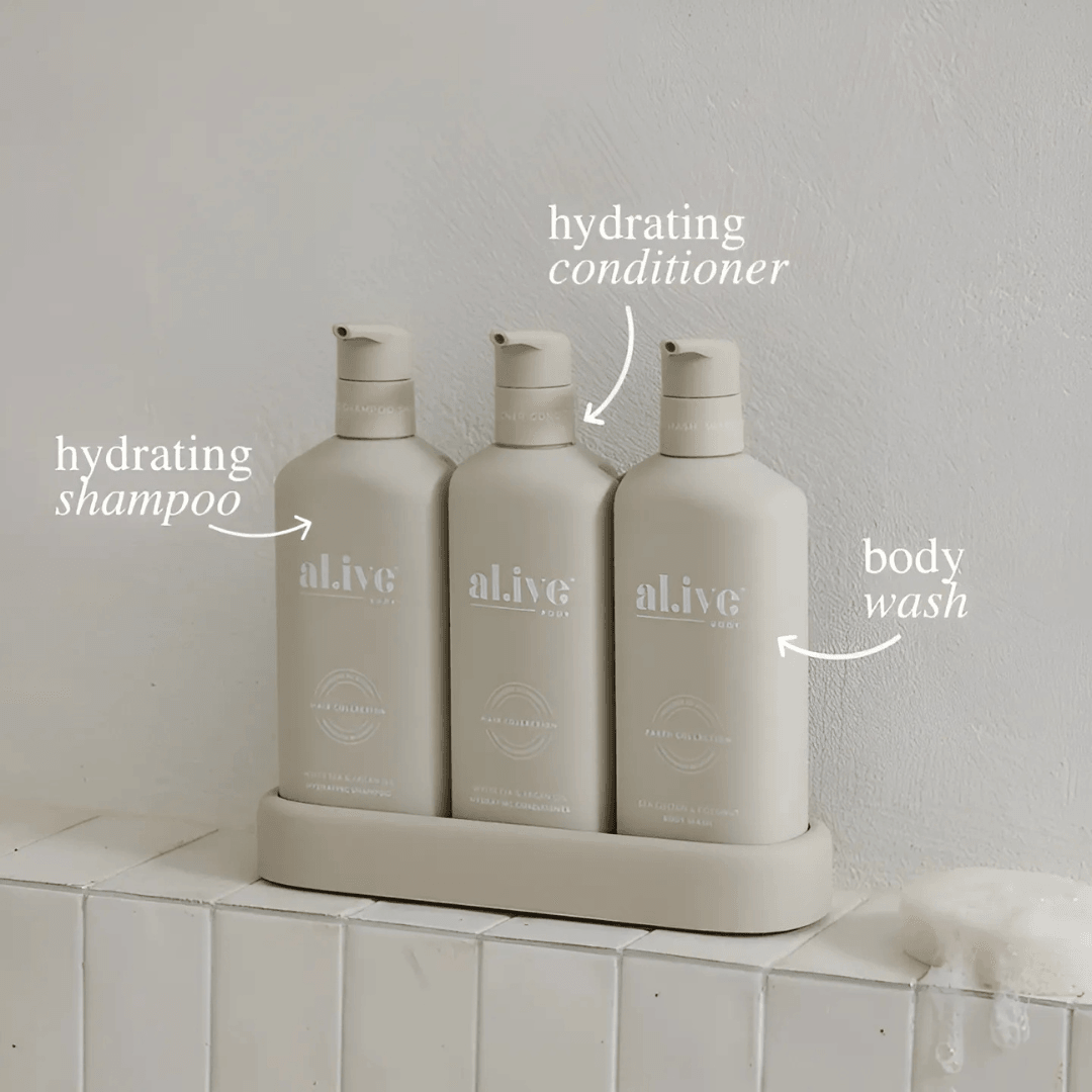 Bench Spray, Dishwashing Liquid & Hand Wash - Al.ive - Al.ive Body Hydrate Hair & Body Trio - The Gift Company