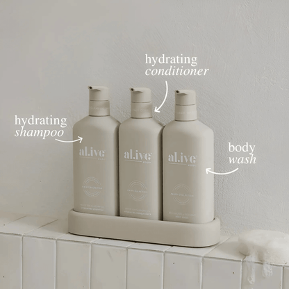 Bench Spray, Dishwashing Liquid & Hand Wash - Al.ive - Al.ive Body Hydrate Hair & Body Trio - The Gift Company