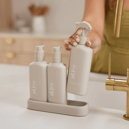 Bench Spray, Dishwashing Liquid & Hand Wash - Al.ive - al.ive body Kitchen Trio - Bench Spray, Dishwashing Liquid, Hand Wash & Tray - The Gift Company