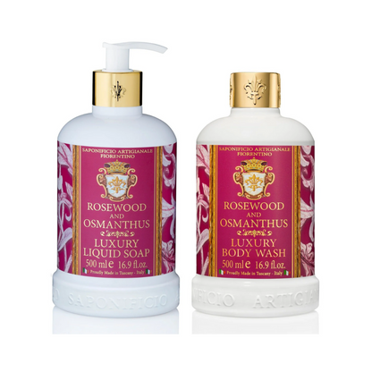 Body and Hand Wash Bundles - Saponificio Artigianale Fiorentino - Saponificio Artigianale Fiorentino Rosewood & Osmanthus Body & Hand Wash Set - The Gift Company