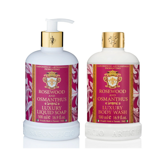 Body and Hand Wash Bundles - Saponificio Artigianale Fiorentino - Saponificio Artigianale Fiorentino Rosewood & Osmanthus Body & Hand Wash Set - The Gift Company