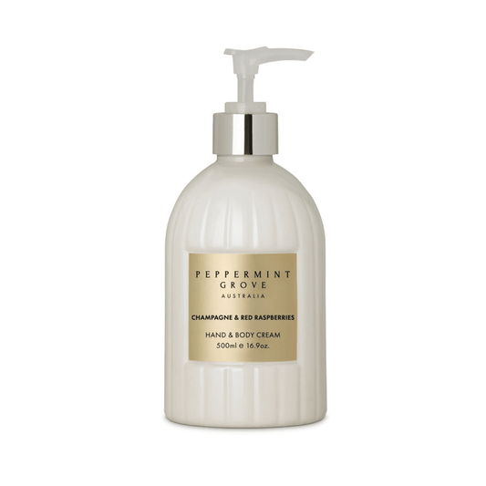 Body Cream - Peppermint Grove - Peppermint Grove Hand & Body Cream Champagne & Red Raspberries - The Gift Company