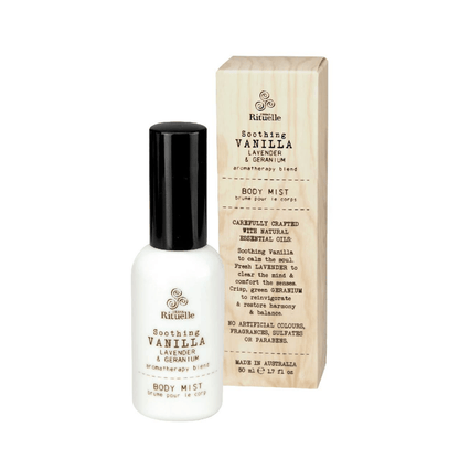 Body Mist - Urban Rituelle - Urban Rituelle Body Mist Vanilla, Lavender & Geranium 50mL - The Gift Company