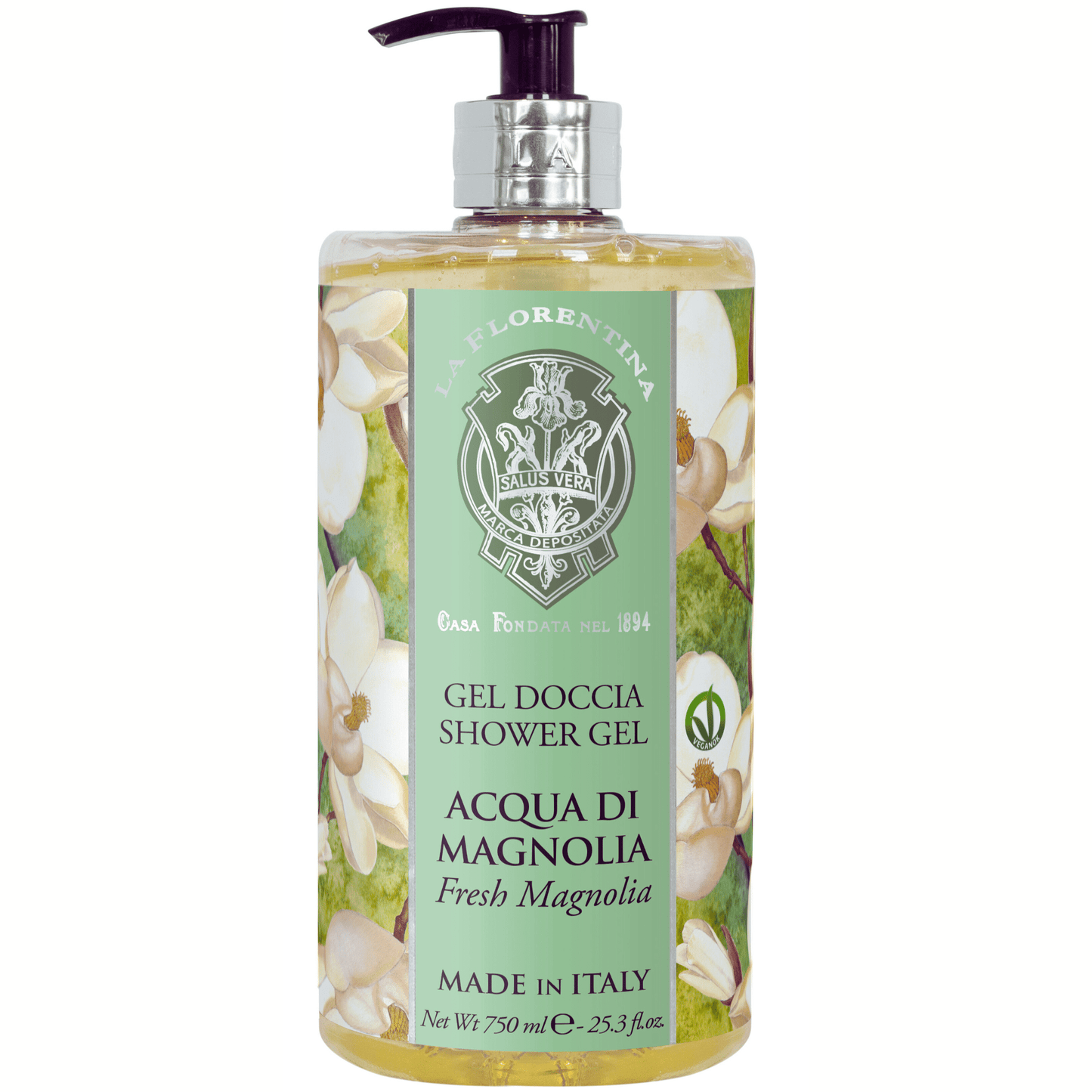 La Florentina Fresh Magnolia Shower Gel Bottle Pump 750ml product image