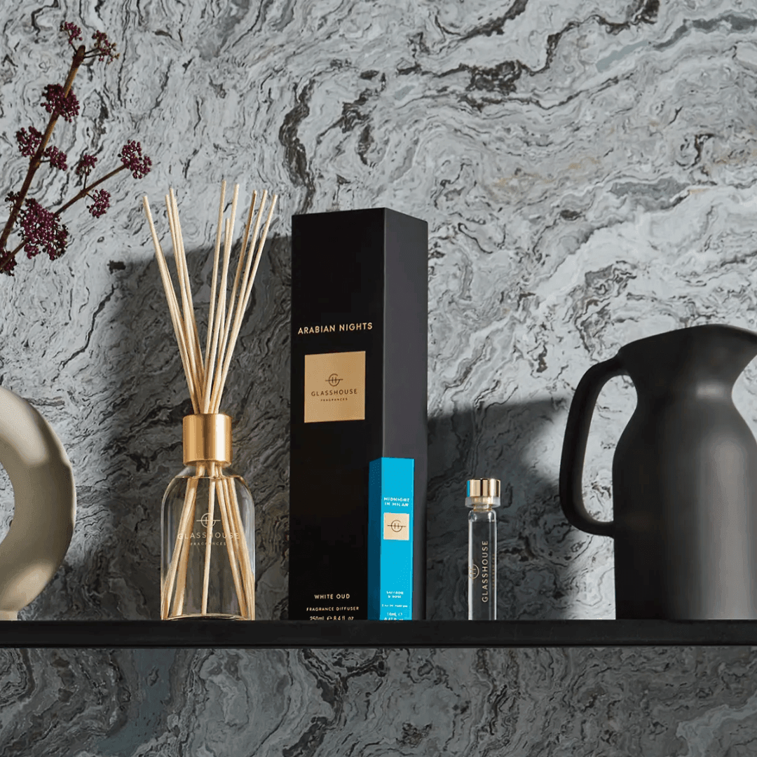 Bundle - Glasshouse - Glasshouse Fragrances Arabian Nights Candle 380g & Diffuser 250mL Bundle (worth $110) - The Gift Company