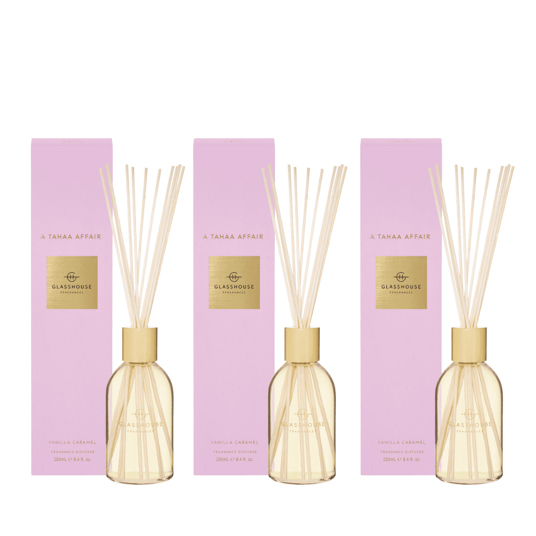 Bundle - Glasshouse - Glasshouse Fragrances Diffuser Bundle A Tahaa Affair 250mL x 3 - The Gift Company