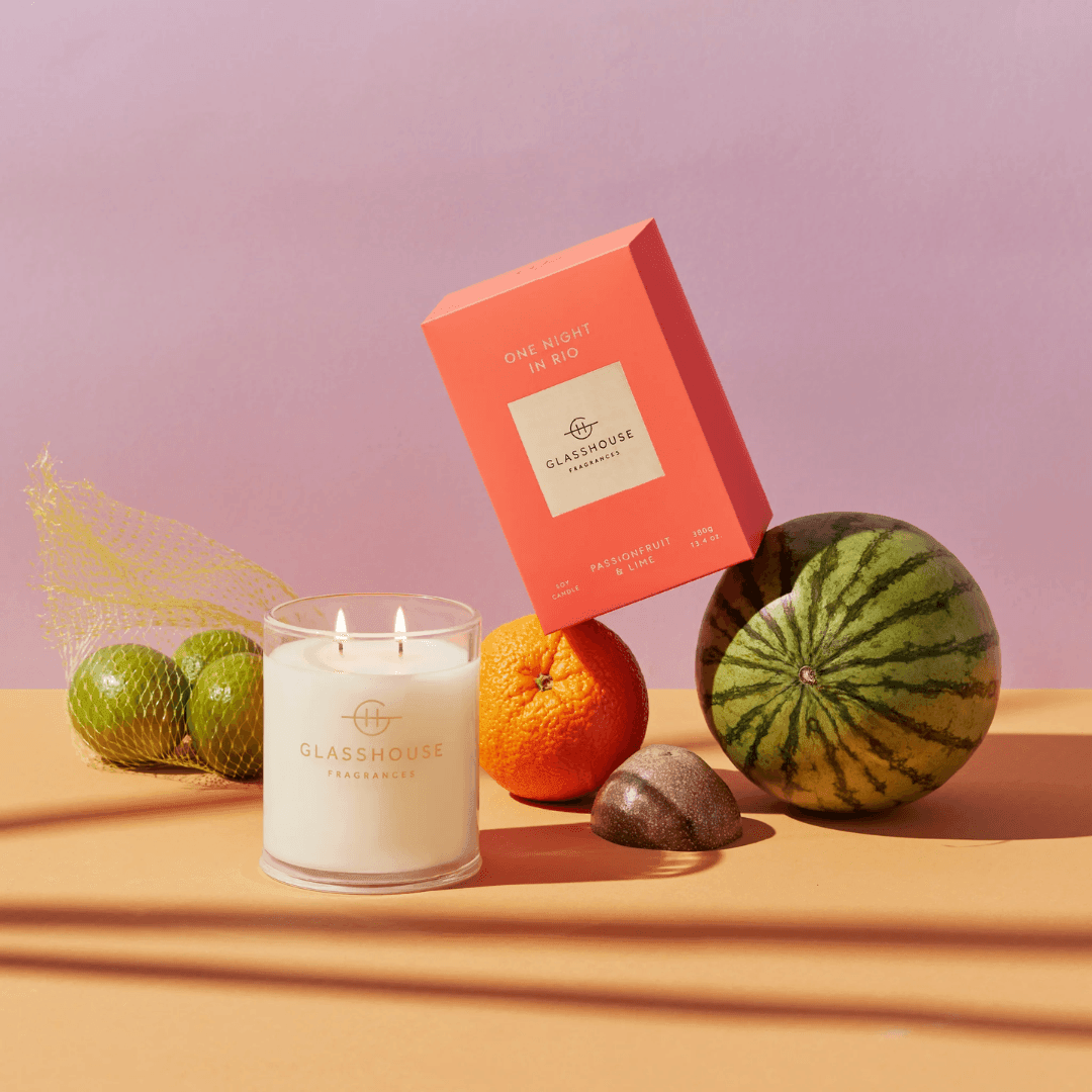 Bundle - Glasshouse - Glasshouse Fragrances One Night in Rio Candle 380g & Diffuser 250mL Bundle (worth $110) - The Gift Company