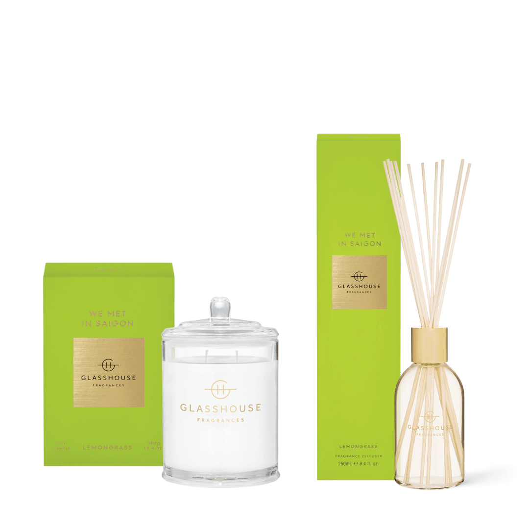 Bundle - Glasshouse - Glasshouse Fragrances We Met in Saigon Candle 380g & Diffuser 250mL Bundle (worth $110) - The Gift Company