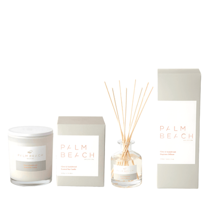 Bundle - Palm Beach - Palm Beach Clove & Sandalwood Candle 420g & Diffuser 250mL Bundle (worth $100) - The Gift Company