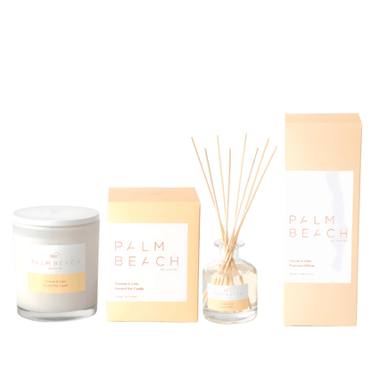 Bundle - Palm Beach - Palm Beach Coconut & Lime Candle 420g & Diffuser 250mL Bundle (worth $100) - The Gift Company