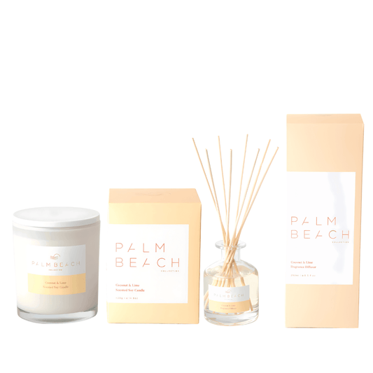 Bundle - Palm Beach - Palm Beach Coconut & Lime Candle 420g & Diffuser 250mL Bundle (worth $100) - The Gift Company