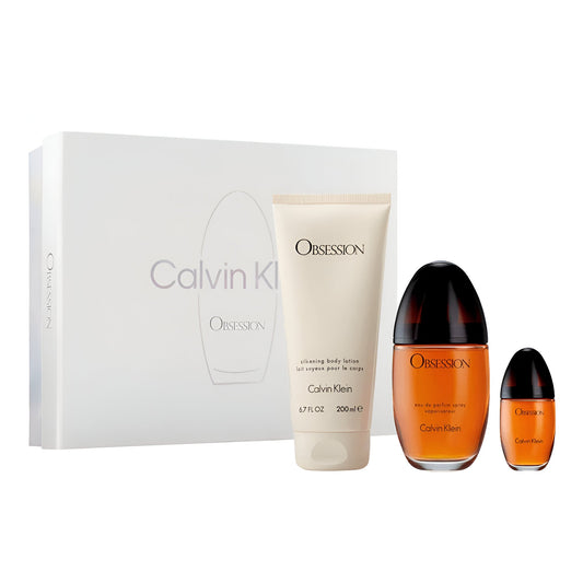 Calvin Klein Obsession Gift Set 100mL EDP body lotion and mini EDP