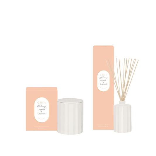 Candle & Diffuser Set - Circa - CIRCA Grapefruit & Cedarwood Candle & Diffuser Bundle (worth $100) - The Gift Company