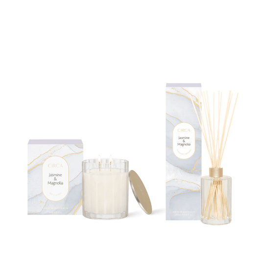 Candle & Diffuser Set - Circa - CIRCA Jasmine & Magnolia Candle & Diffuser Bundle (worth $90) - The Gift Company