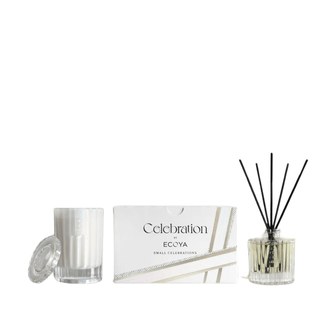 Candle & Diffuser Set - Ecoya - ECOYA Celebrations Gift Set - White Musk & Warm Vanilla - The Gift Company