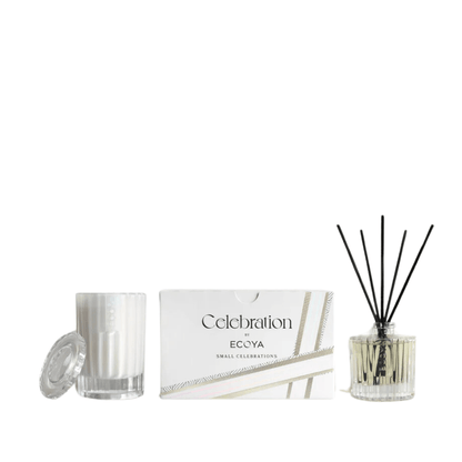 Candle & Diffuser Set - Ecoya - ECOYA Celebrations Gift Set - White Musk & Warm Vanilla - The Gift Company