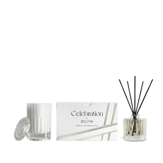 Candle & Diffuser Set - Ecoya - ECOYA Celebrations Gift Set White Musk & Warm Vanilla - The Gift Company
