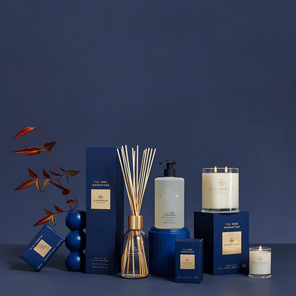 Candle & Diffuser Set - Glasshouse - Glasshouse Fragrances I'll Take Manhattan Candle 380g & Diffuser 250mL Bundle (worth $110) - The Gift Company