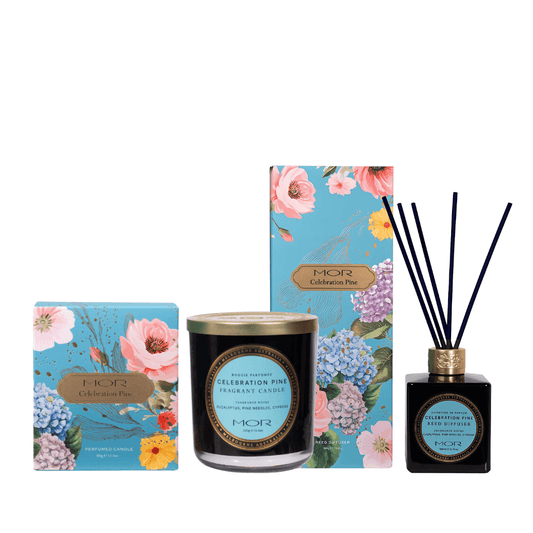 Candle & Diffuser Set - Mor Boutique - MOR Celebration Pine Deluxe Candle 380g & Diffuser 180mL Bundle (worth $100) - The Gift Company