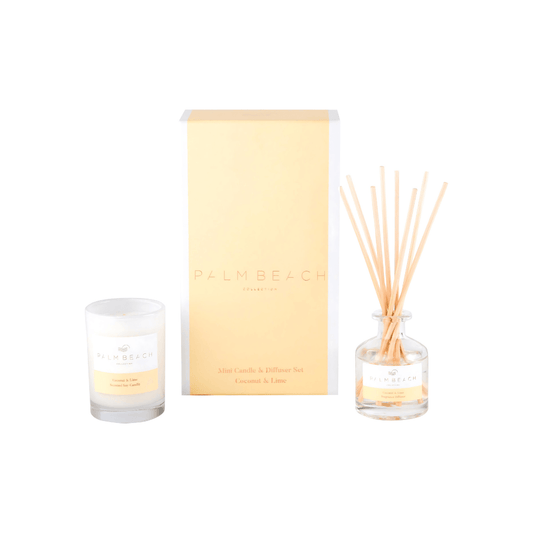 Candle & Diffuser Set - Palm Beach - Palm Beach Coconut & Lime Mini Candle & Diffuser - The Gift Company